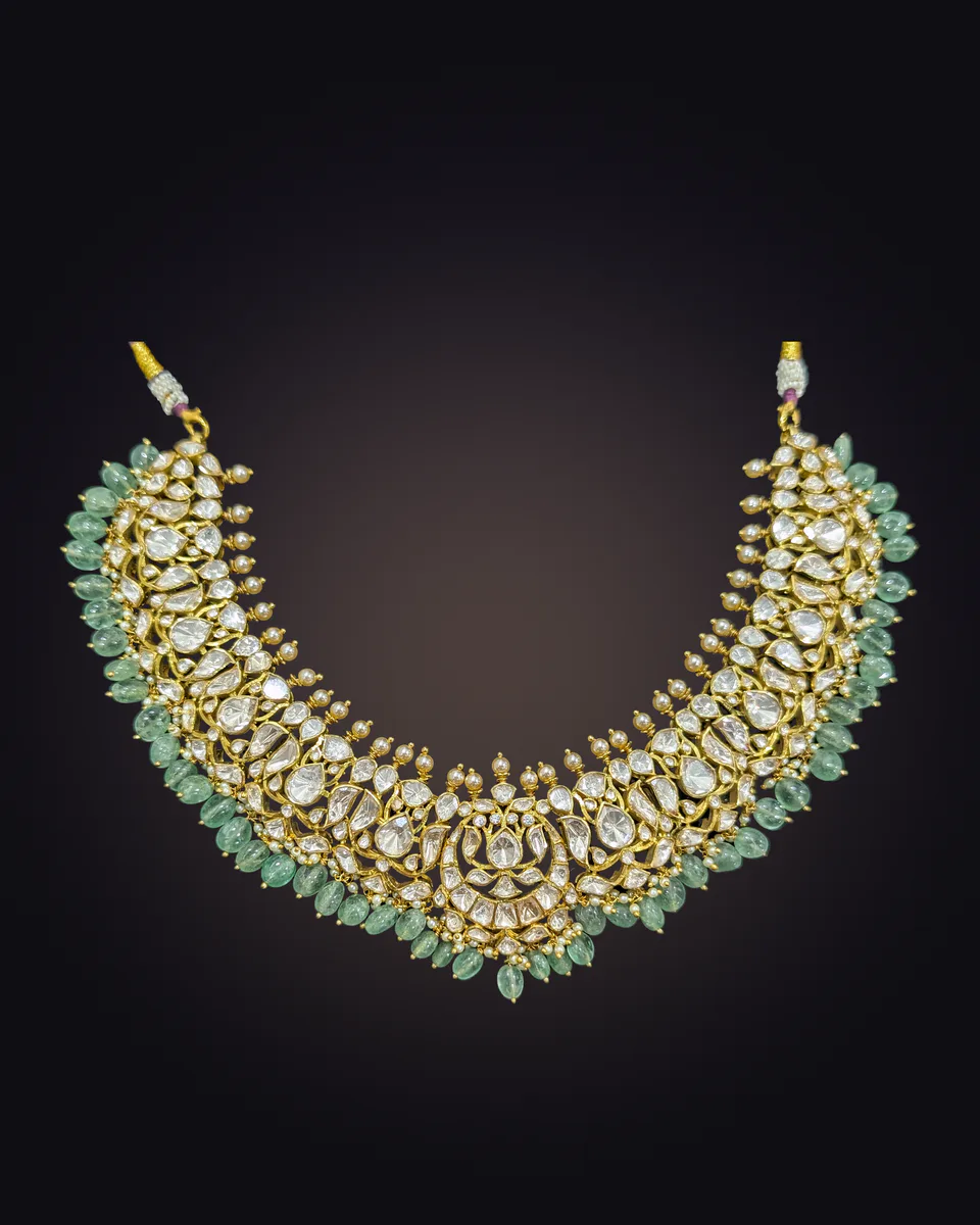 Green Polki Necklace · Necklaces