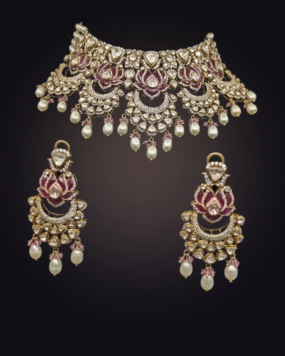 Polki Pink Set · Necklaces